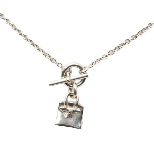 Hermes Birkin Amulet Necklace Silver