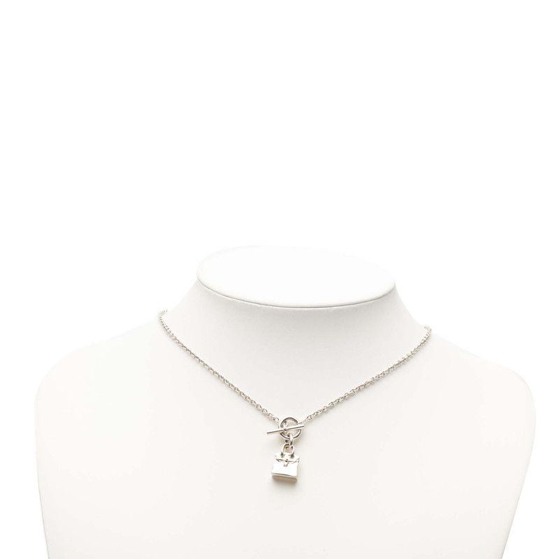 Hermes Birkin Amulet Necklace Silver