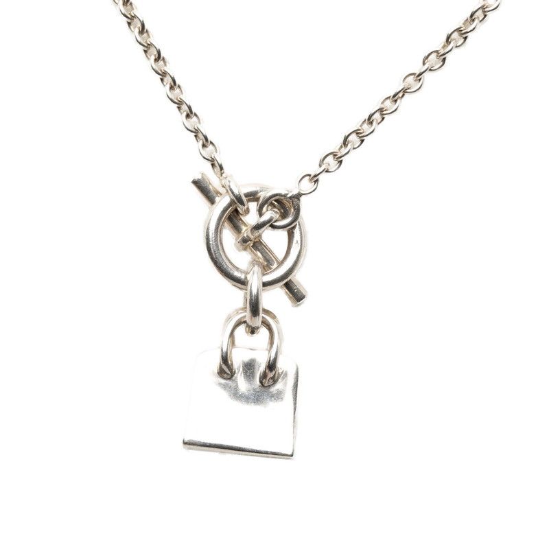Hermes Birkin Amulet Necklace Silver