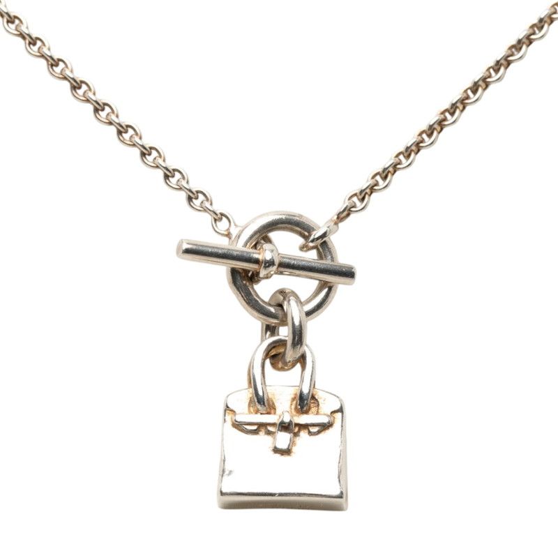 Hermes Birkin Amulet Necklace Silver