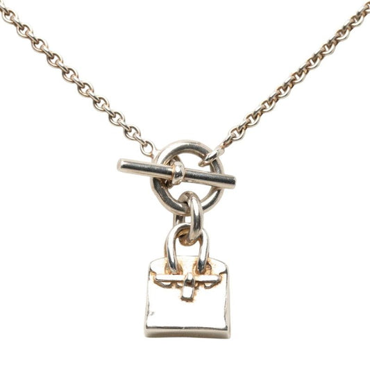 Hermes Birkin Amulet Necklace Silver