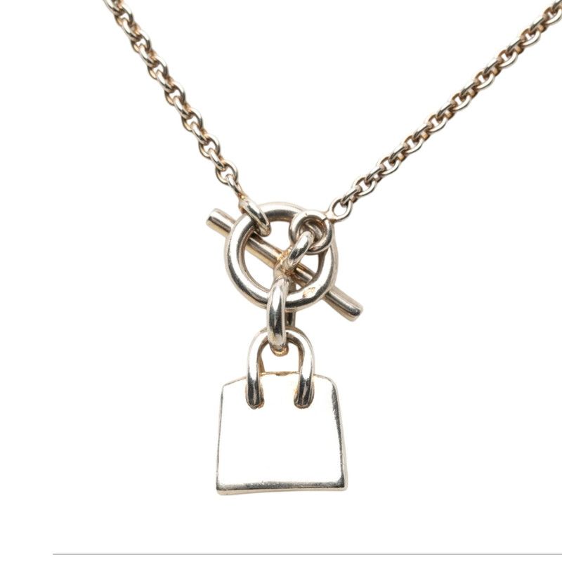Hermes Birkin Amulet Necklace Silver