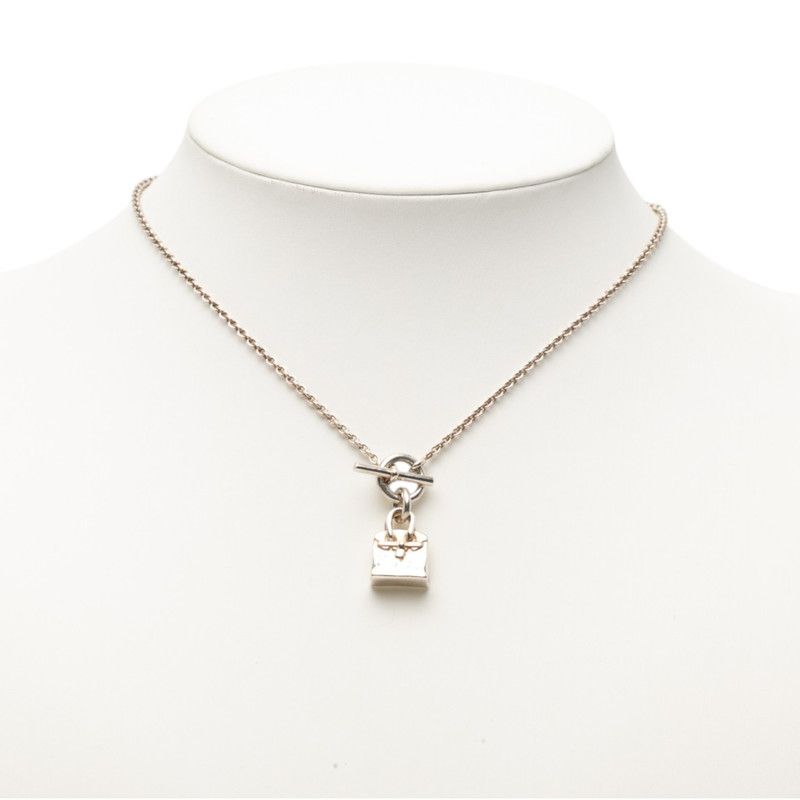 Hermes Birkin Amulet Necklace Silver