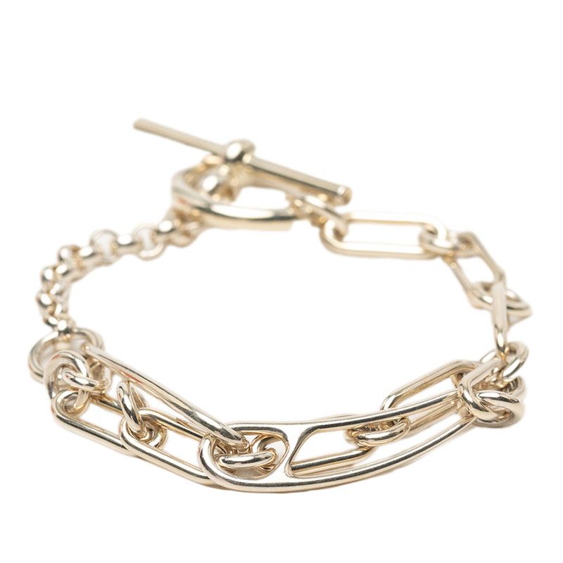 Hermes Chaine D'ancre Punk ST Bracelet Silver