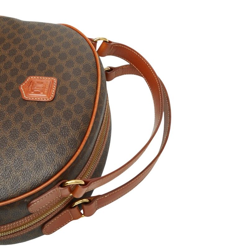 Celine Macadam Handbag Brown Leather