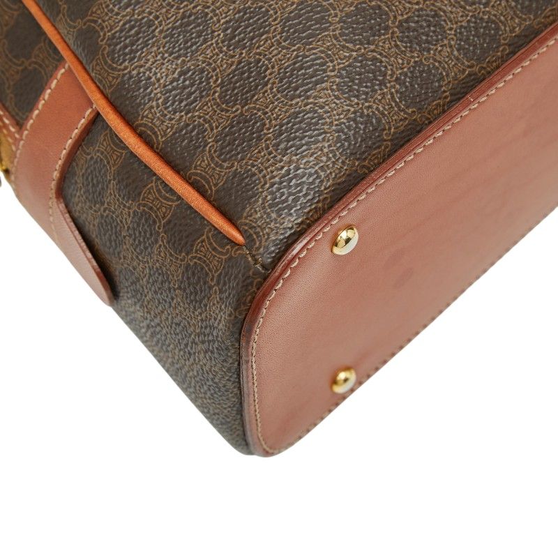 Celine Macadam Handbag Brown Leather
