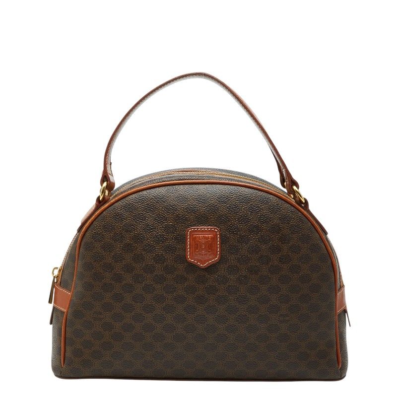 Celine Macadam Handbag Brown Leather
