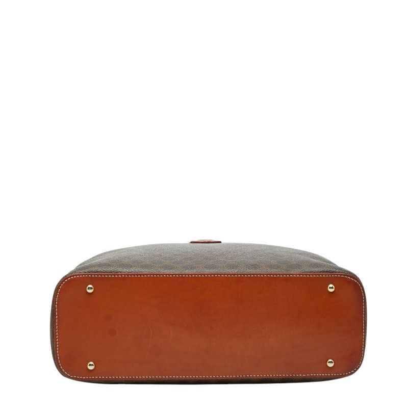 Celine Macadam Handbag Brown Leather