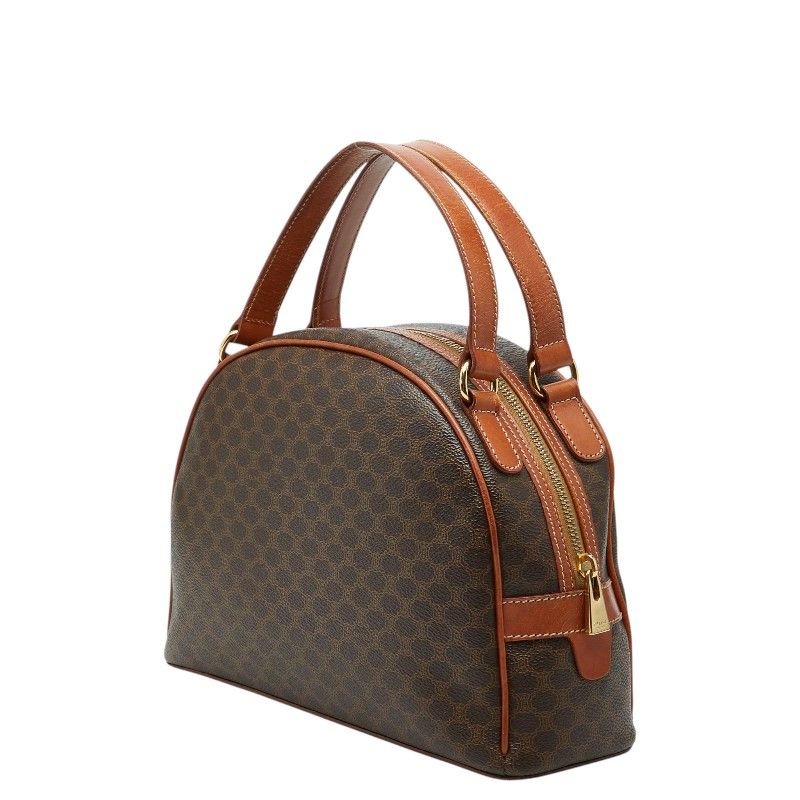Celine Macadam Handbag Brown Leather