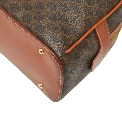 Celine Macadam Handbag Brown Leather