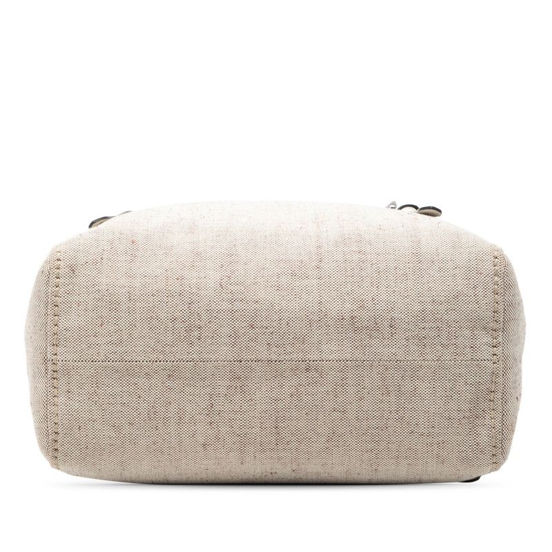 Prada Tote Beige Multicolor Canvas Leather