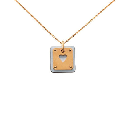 Hermes Ass Doucle PM Necklace Gold Multicolor Plated Veau Swift
