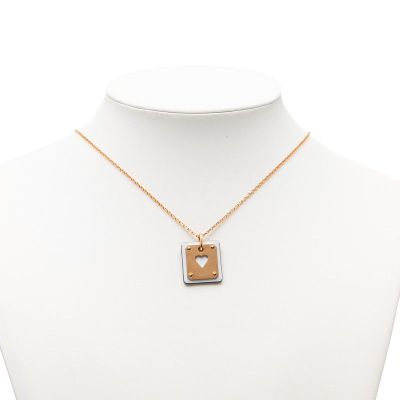 Hermes Ass Doucle PM Necklace Gold Multicolor Plated Veau Swift