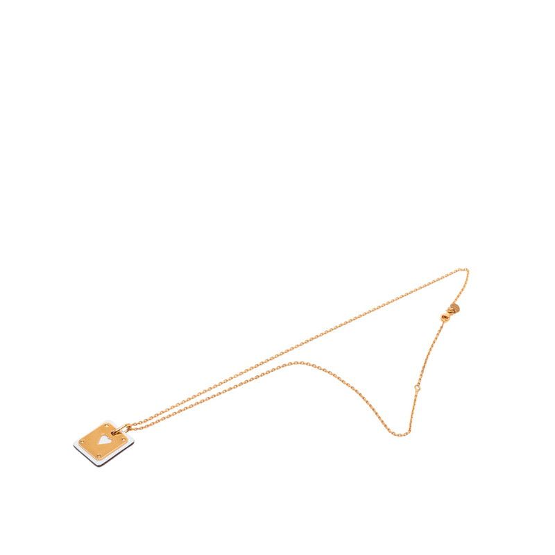 Hermes Ass Doucle PM Necklace Gold Multicolor Plated Veau Swift