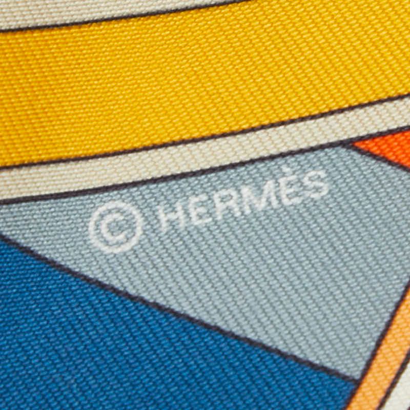 Hermes Twilly Sangles en Zigzag Sangle Scarf Beige Multicolor