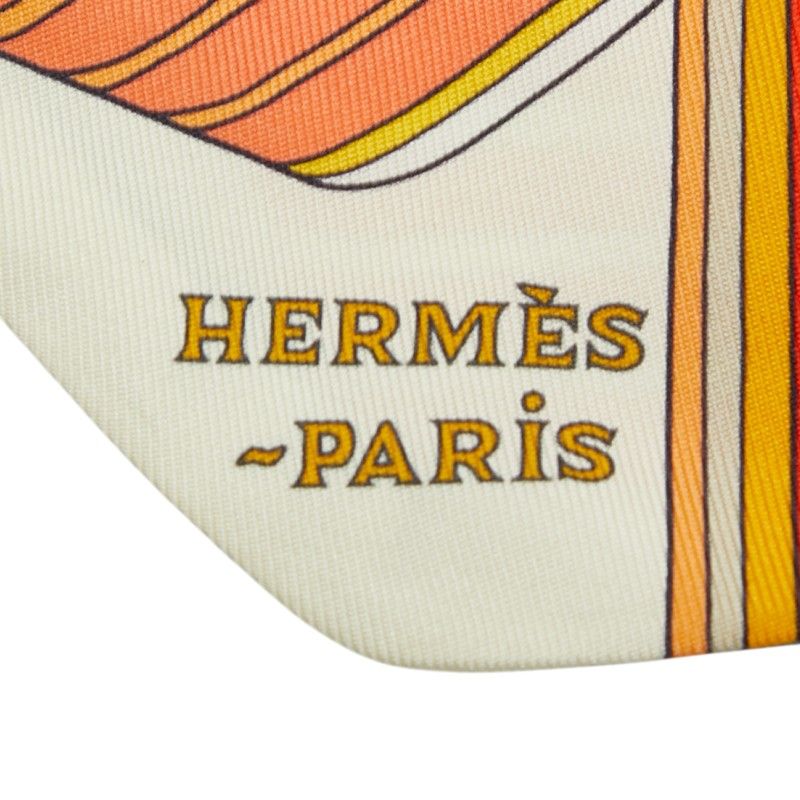 Hermes Twilly Sangles en Zigzag Sangle Scarf Beige Multicolor