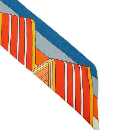 Hermes Twilly Sangles en Zigzag Sangle Scarf Beige Multicolor
