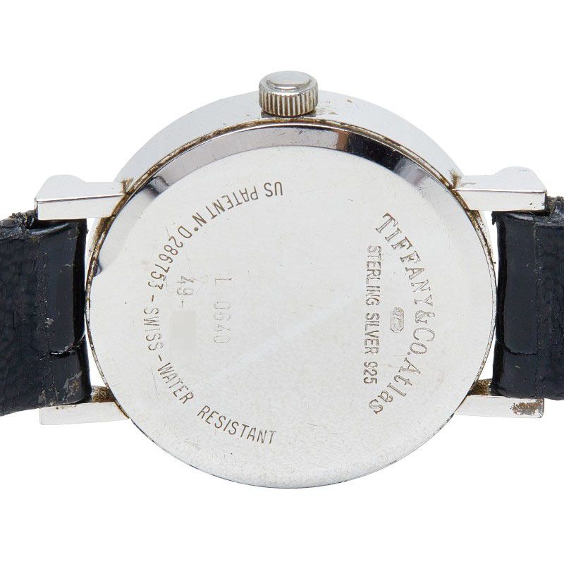 Tiffany & Co Atlas Watch Silver Leather
