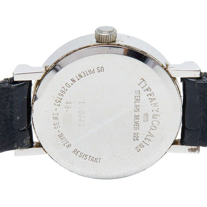 Tiffany & Co Atlas Watch Silver Leather