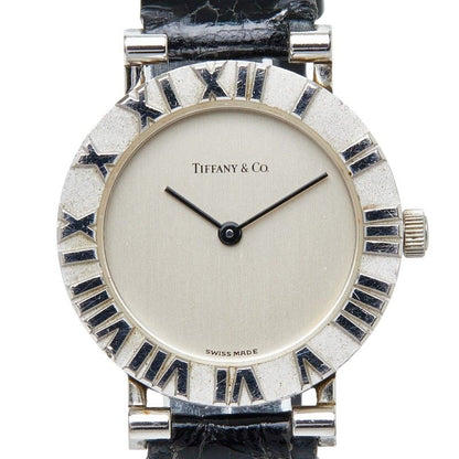 Tiffany & Co Atlas Watch Silver Leather