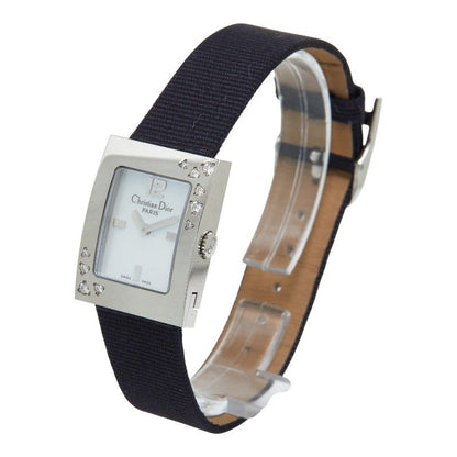 Dior Maris Shell Dial Watch Stainless Steel Leather
