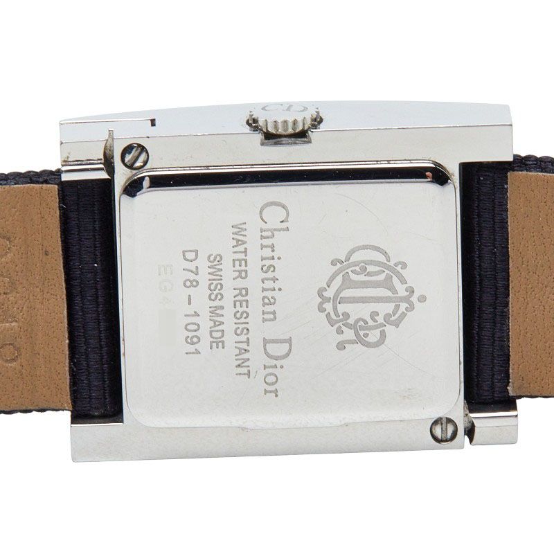Dior Maris Shell Dial Watch Stainless Steel Leather