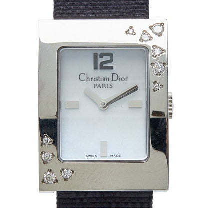Dior Maris Shell Dial Watch Stainless Steel Leather