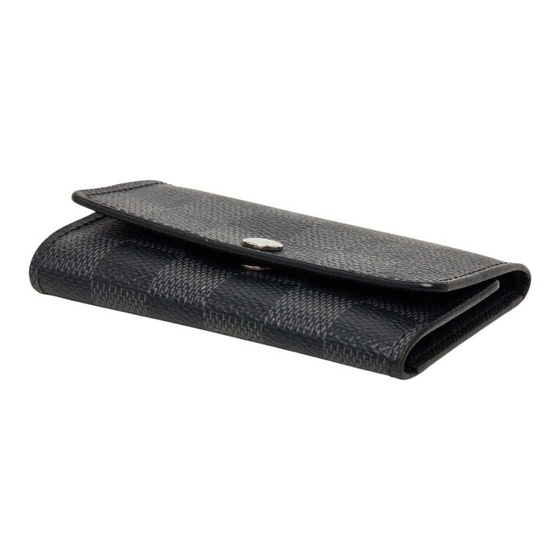 Louis Vuitton Damier Graphite Multicles 6 Key Case Black Leather 1- Key Holder