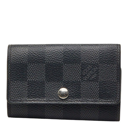 Louis Vuitton Damier Graphite Multicles 6 Key Case Black Leather 1- Key Holder