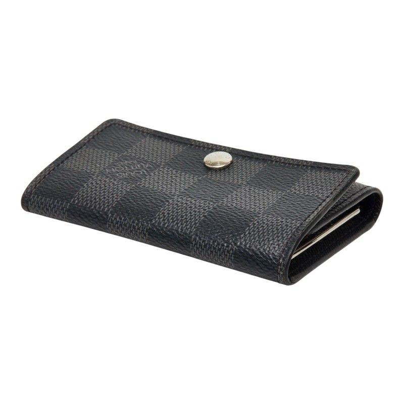 Louis Vuitton Damier Graphite Multicles 6 Key Case Black Leather 1- Key Holder