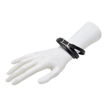 Hermes Long Bracelet 3 Rows Black Leather