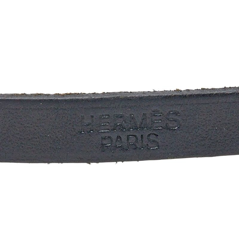 Hermes Long Bracelet 3 Rows Black Leather
