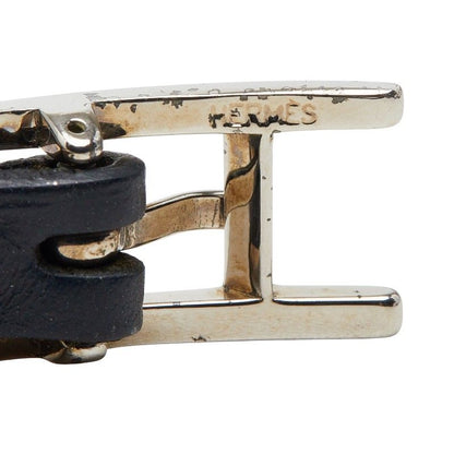 Hermes Long Bracelet 3 Rows Black Leather