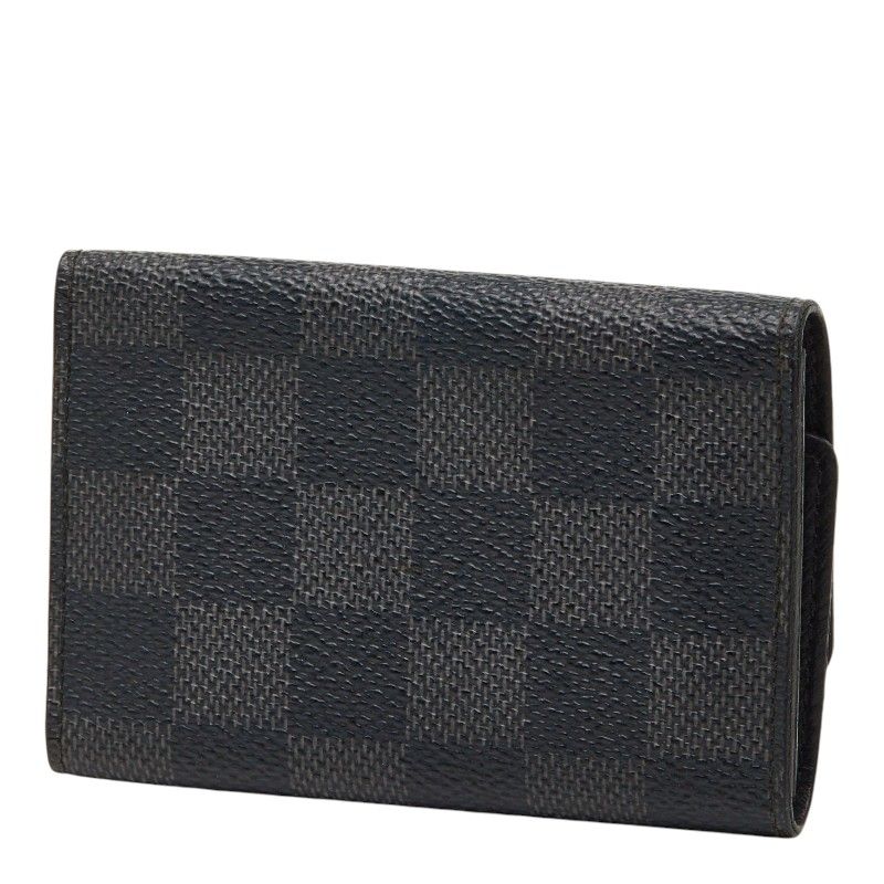 Louis Vuitton Damier Graphite Multicles 6 Key Case Black Leather 1- Key Holder