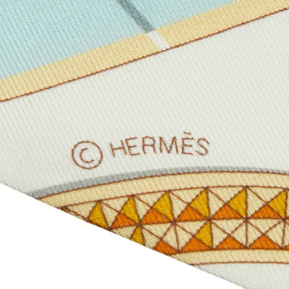 Hermes Twilly Grand Apparat Scarf White Multicolor