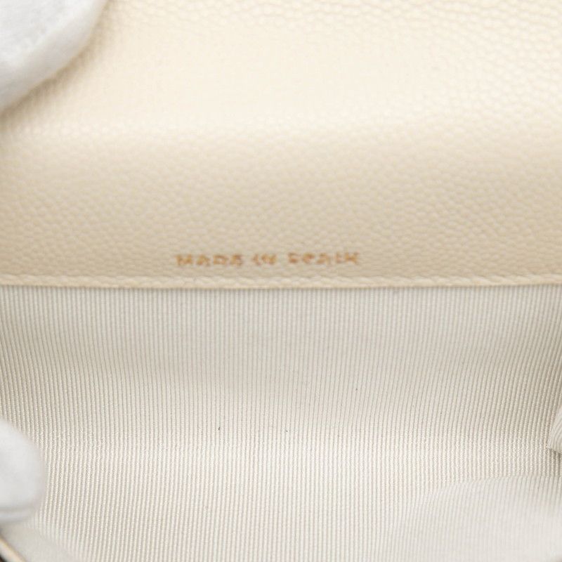 Chanel CC Logo Quilted Coin Purse White Caviar Leather