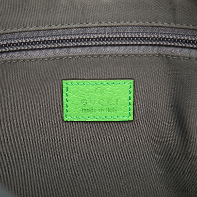 Gucci GG Nylon Small Backpack Belt Bag Red Green Gray Leather Rubber