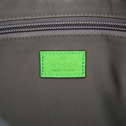 Gucci GG Nylon Small Backpack Belt Bag Red Green Gray Leather Rubber