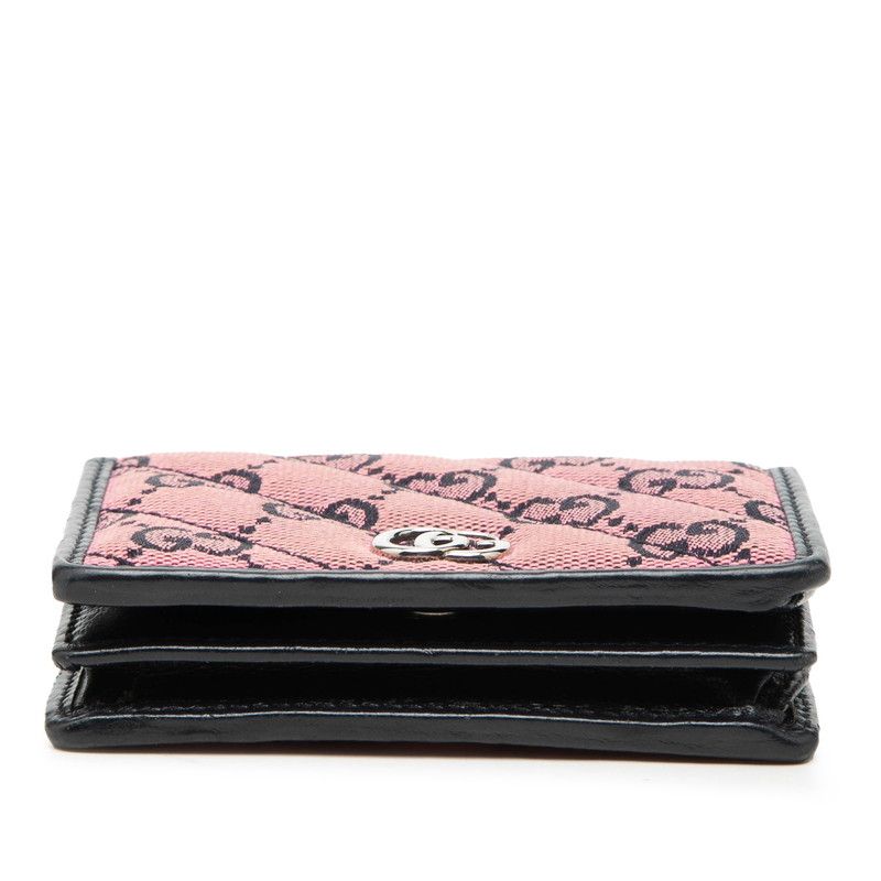 Gucci GG Marmont Canvas Logo Bifold Wallet Pink