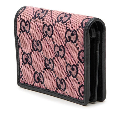 Gucci GG Marmont Canvas Logo Bifold Wallet Pink