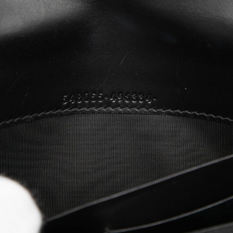 Gucci Guccissima Linea Cat GG Logo Wallet Bifold Black Leather