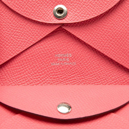 Hermes Calvi Duo Bifold Coin Purse Rose Azalea Pink Veau Epsom