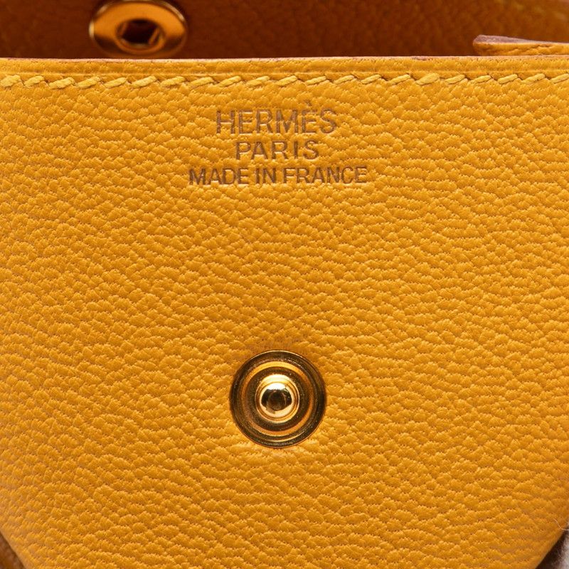 Hermes Levain Quatre Coin Purse Yellow Gold Chevre