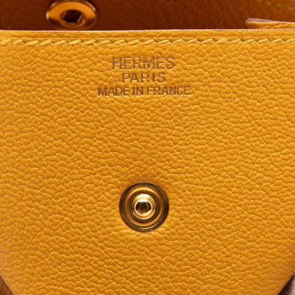 Hermes Levain Quatre Coin Purse Yellow Gold Chevre