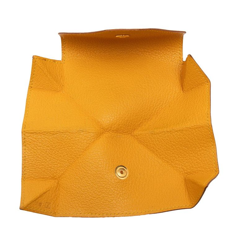 Hermes Levain Quatre Coin Purse Yellow Gold Chevre