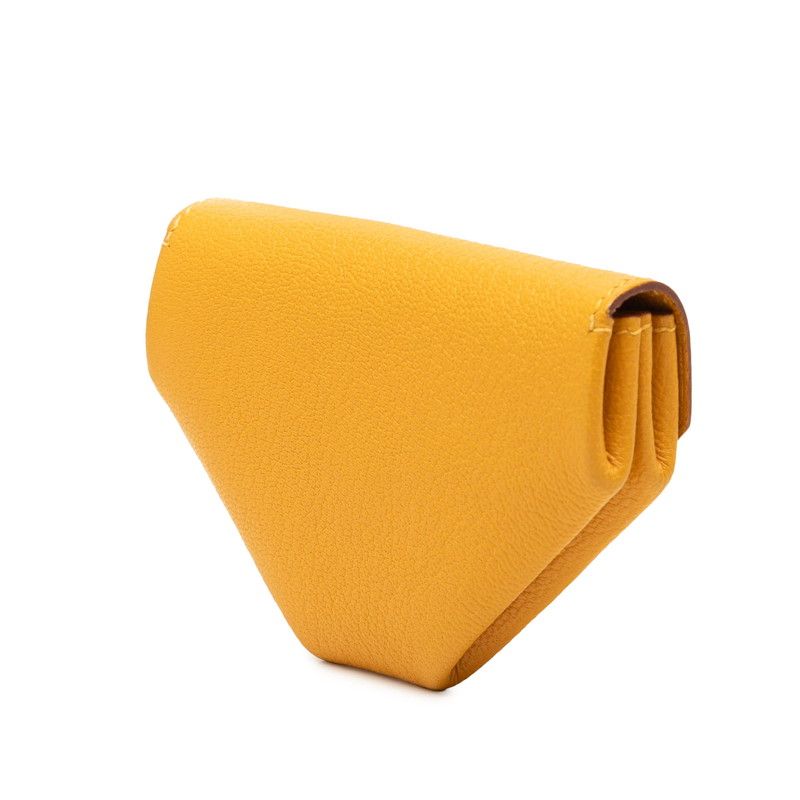 Hermes Levain Quatre Coin Purse Yellow Gold Chevre