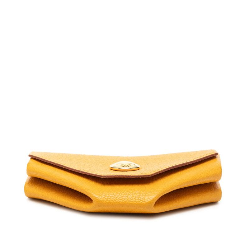 Hermes Levain Quatre Coin Purse Yellow Gold Chevre