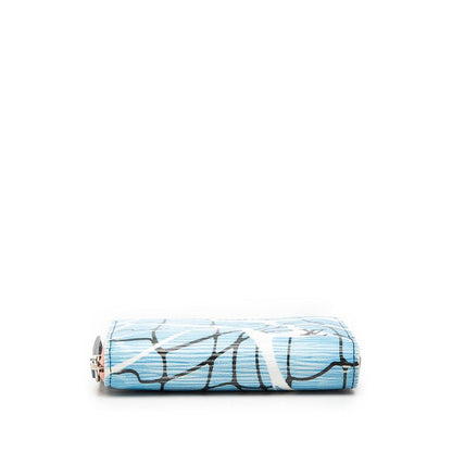 Louis Vuitton Epi Aqua Pattern Zippy Coin Purse Zip Around Case Blue Pink