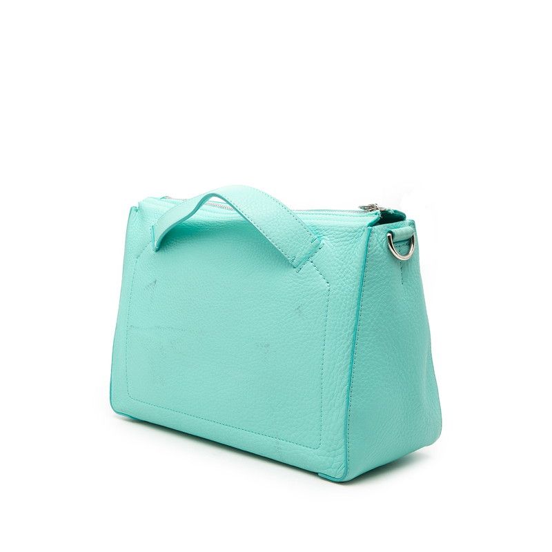 Tiffany & Co 2-Way Shoulder Bag Cobalt Blue Leather