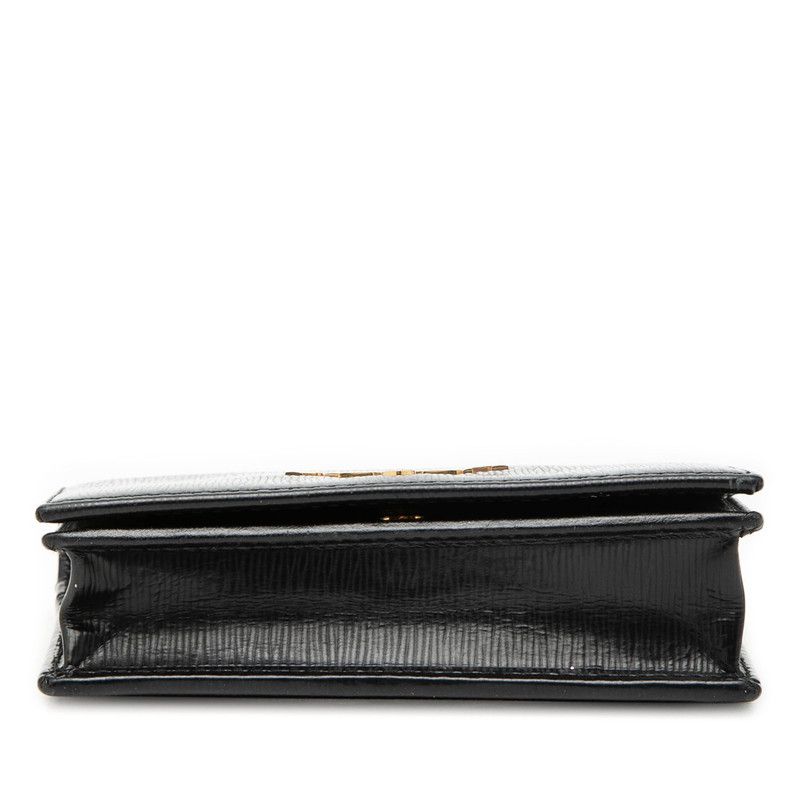 Prada Logo Coin Purse Nero Black Vitterom Leather